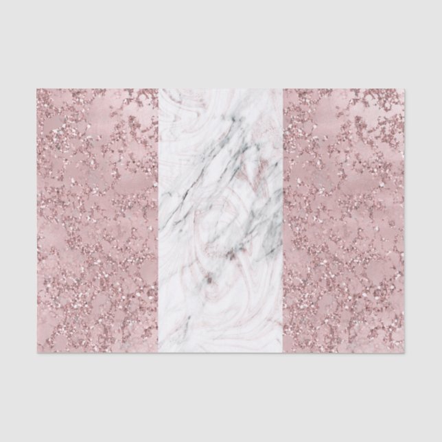 Rose Gold Moderne Glam Marmor & Glitzer Dekorativ Seidenpapier (Vorderseite)
