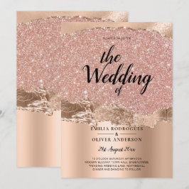 Rose Gold Moderne Glamor Mariage Invitation