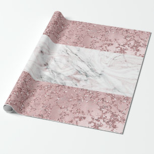 Rose Gold Moderne Glamour Marmor & Glitter Dekorat Geschenkpapier