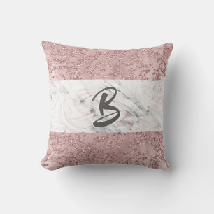 Rose Gold Moderne Glamour Marmor & Glitzer Dekorat Kissen