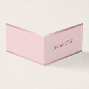 Rose Gold Moderne handgeschriebene Skriptnamen Ele Visitenkarten
