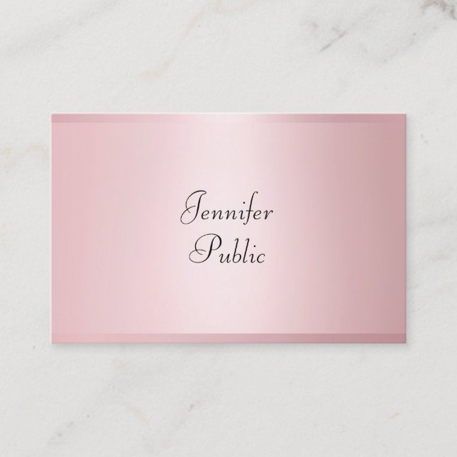 Rose Gold Moderne Kalligraphie Beruflich Elegante Visitenkarte (Vorderseite)