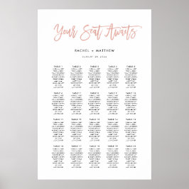 Rose Gold Moderne Messe Hochzeitskarte Poster