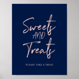 Rose Gold Moderne Pinselbuchstaben Dessertbar Schi Poster