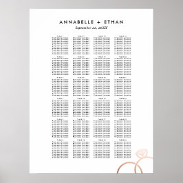 Rose Gold Moderne Rings Hochzeitskarte Poster