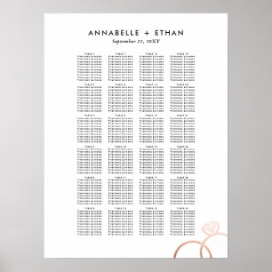 Rose Gold Moderne Rings Hochzeitskarte Poster