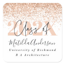 Rose Gold moderne stilvolle Glitzer Abschluss Plat