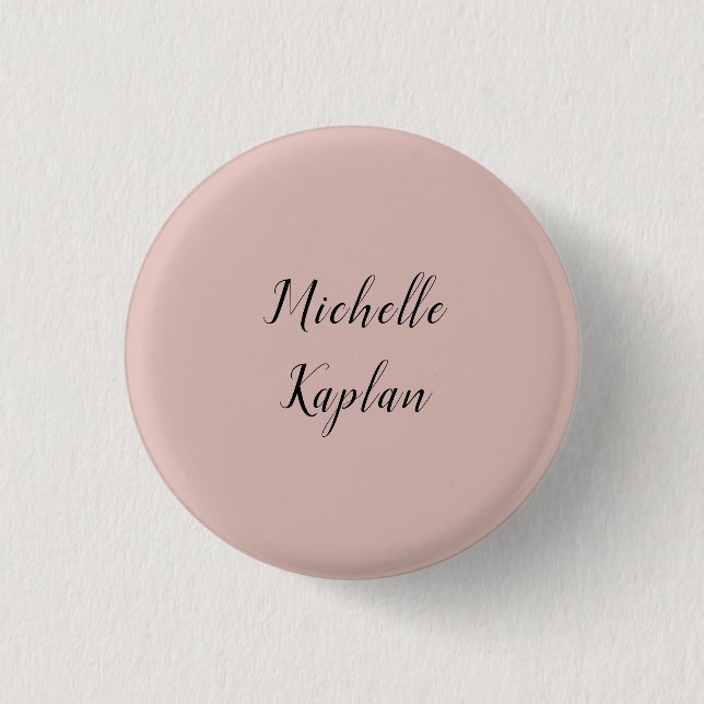 Rose Gold Moderner Beruflicher Exklusivname Button (Vorderseite)