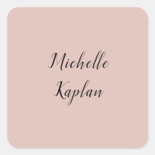Rose Gold Moderner Beruflicher Exklusivname Quadratischer Aufkleber