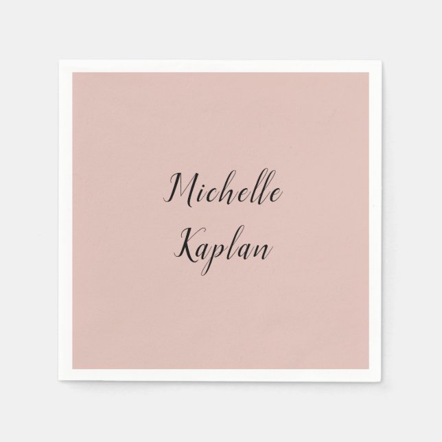 Rose Gold Moderner Beruflicher Exklusivname Serviette (Vorderseite)