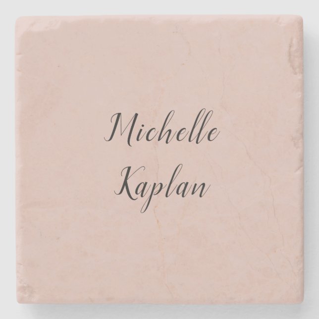 Rose Gold Moderner Beruflicher Exklusivname Steinuntersetzer (Vorderseite)