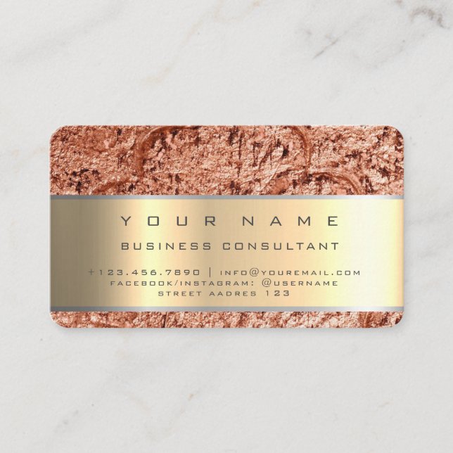 Rose Gold Moderner Beruflicher Unternehmensberater Visitenkarte (Vorderseite)