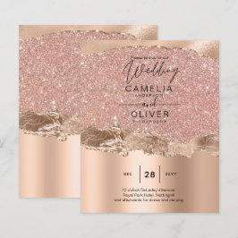 Rose Gold Moderner Glamour Hochzeitsempfang