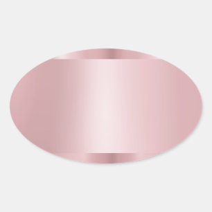 Rose Gold Moderner Leerer Vorlage Elegant Trendig Ovaler Aufkleber