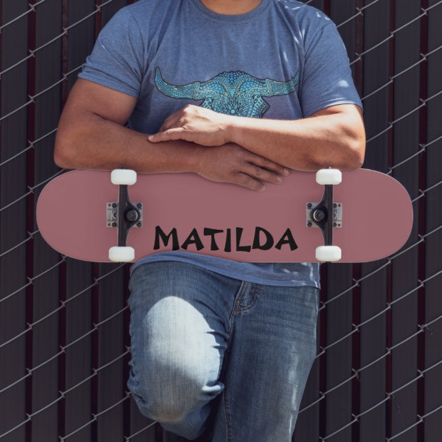 Rose Gold Moderner Name | Stilvolle Trendy Skateboard (Außenbereich 3)