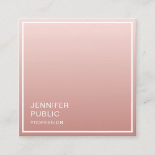 Rose Gold Modernes, einfaches Design Elegante Vorl Quadratische Visitenkarte