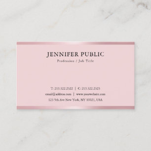 Rose Gold Modernes elegantes Template Beruflich Visitenkarte
