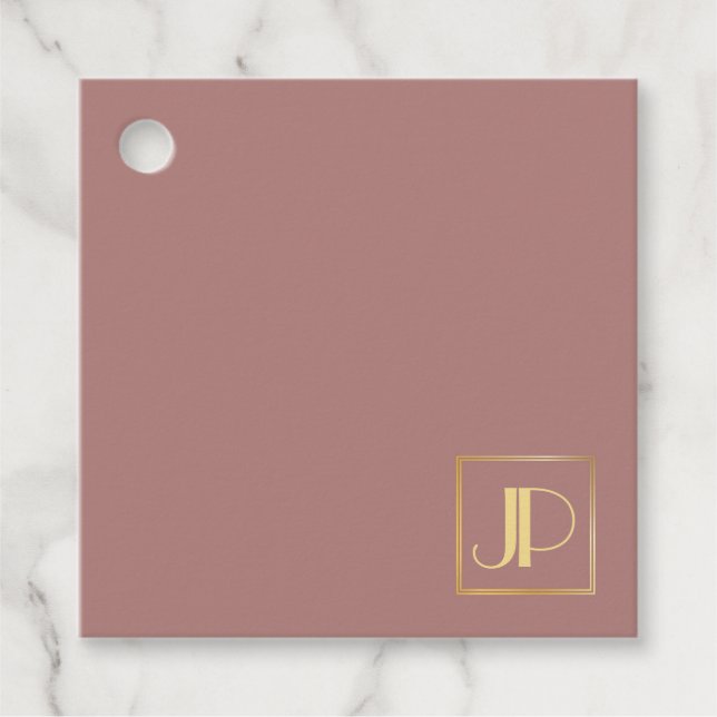 Rose Gold Modernes, elegantes Template Gold Monogr Geschenkanhänger (Vorderseite)