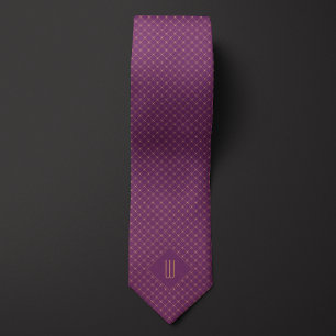 Rose Gold Monogram Diamond Pattern Neck Tie Krawatte