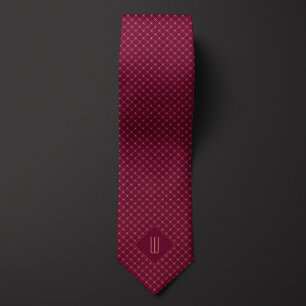 Rose Gold Monogram Diamond Pattern Neck Tie Krawatte