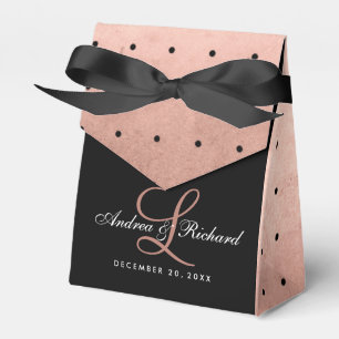 Rose Gold Monogram Elegant Wedding Favor Box Geschenkschachtel