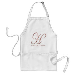 Rose Gold Monogram H Koch de Cuisine oder Ihr Text Schürze