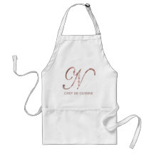 Rose Gold Monogram N Koch de Cuisine oder Ihr Text