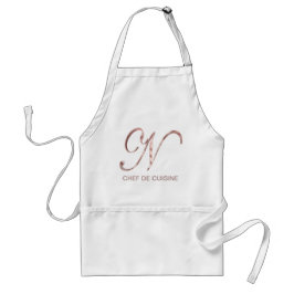 Rose Gold Monogram N Koch de Cuisine oder Ihr Text Schürze