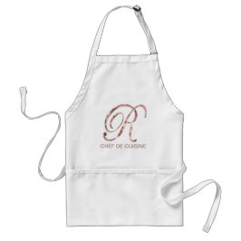 Rose Gold Monogram R Koch de Cuisine oder Ihr Text Schürze