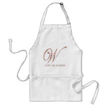 Rose Gold Monogram W Koch de Cuisine oder Ihr Text