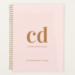 Rose gold monogramm initials elegant 2023 planer<br><div class="desc">Eine weibliche Rose goldener Hintergrund,  goldener Text. Personalisieren und fügen Sie Ihre Monogramm-Initialen,  Name und Titel,  Jahr (jedes Jahr).</div>