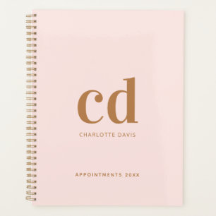 Rose gold monogramm initials elegant 2026 planer
