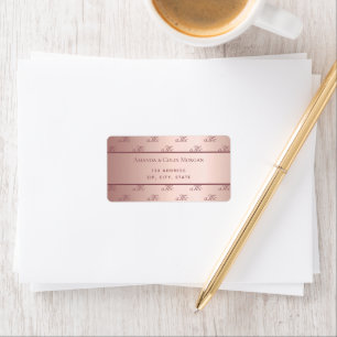Rose Gold monogramm Paar Initialen Hochzeit Adressaufkleber