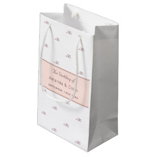 Rose Gold monogramm Paar Initialen Hochzeit weiß Kleine Geschenktüte
