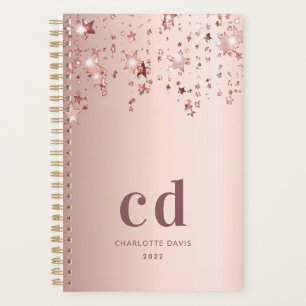 Rose Gold Monogramm Sterne Planer