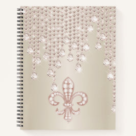 Rose Gold, Morganit und Glitzer Fleur-de-lis Notizbuch
