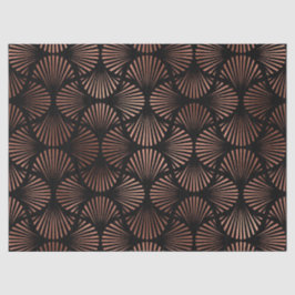Rose Gold-Muscheln auf Black Decoupage Seidenpapier