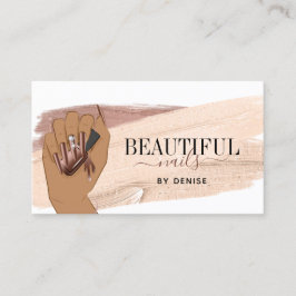 Rose Gold Nagelsalon Frau Hand Nägel Technikerin Visitenkarte