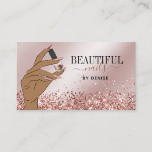 Rose Gold Nagelsalon Frau Hand Nails Techniker von Visitenkarte