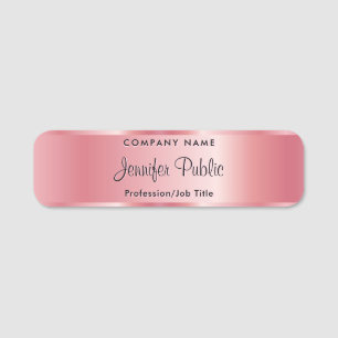 Rose Gold Name Tag Kalligrafie Skriptvorlage Namensschild