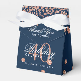 Rose Gold Navy 40. Geburtstag Danke Confetti Geschenkschachtel