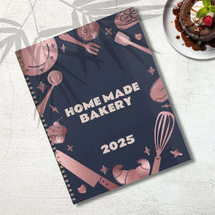 Rose Gold & Navy Backtriebwerke Bäckerei Business Planer