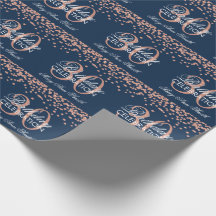 Rose Gold Navy Blue 30. Geburtstag Glitzer Confett