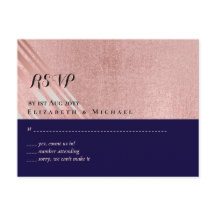 Rose Gold Navy Blue Glitzer Foil Look WEDING