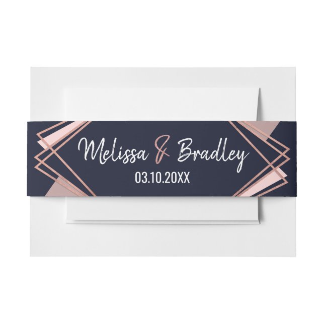 Rose Gold Navy Blue Mauve Geometric Bly Band (Vorderseite Beispiel)