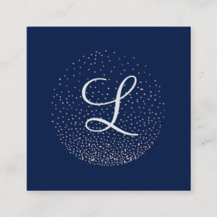 Rose Gold & Navy   Chic Minimalistischer Kreis-Mon Quadratische Visitenkarte