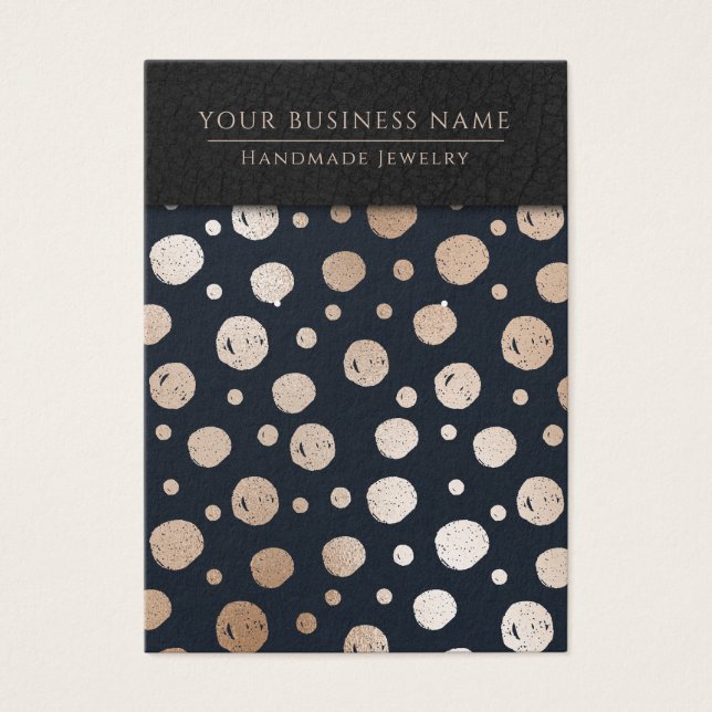 Rose Gold Navy Circles erhalten Display Cards (Vorderseite)