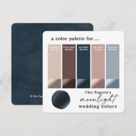 Rose Gold & Navy Winter Wedelfarbenkarte Einladung
