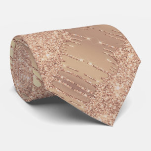 Rose Gold Neck Tie Blush Glitzer Sparkone Tropfen Krawatte