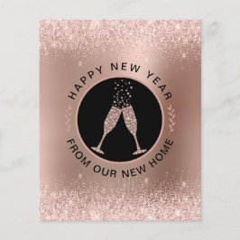 Rose Gold Neujahr Neue Zuhause Ankündigung